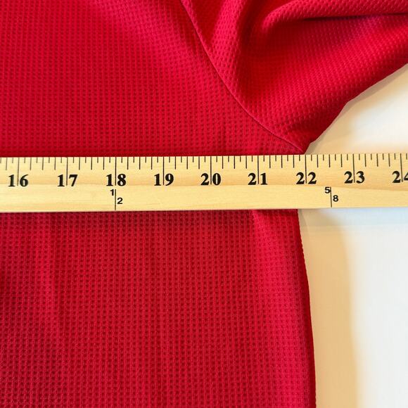 Solaris Red 1/4 Zip Waffle Performance Pullover Top Men’s L NWT Moisture Wicking - Picture 7 of 11